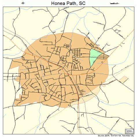 Honea Path South Carolina Street Map 4534810