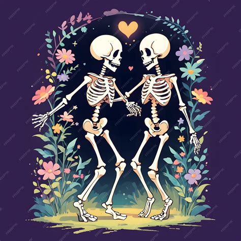 Premium Ai Image Skeleton Couple Dancing