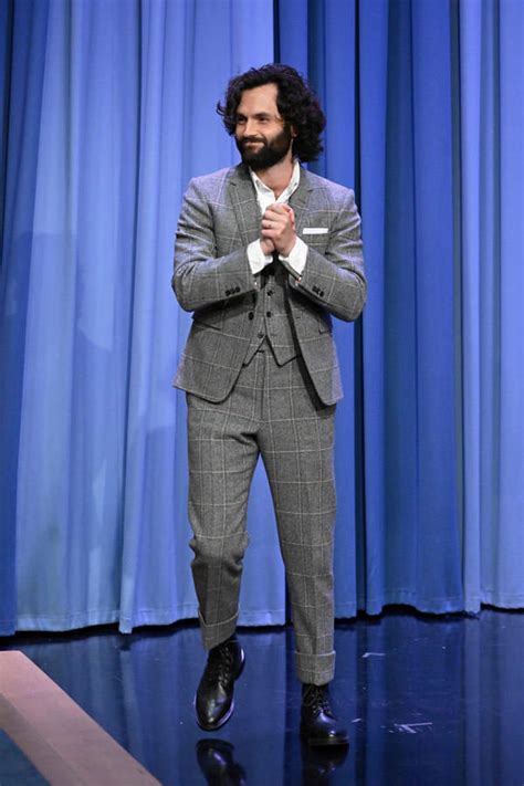 YOU Star Penn Badgley In Thom Browne On THE TONIGHT SHOW STARRING JIMMY