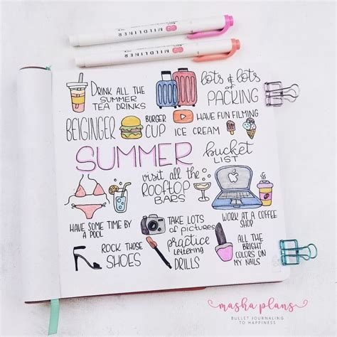 Summer Doodles Bullet Journal Photos And Vectors