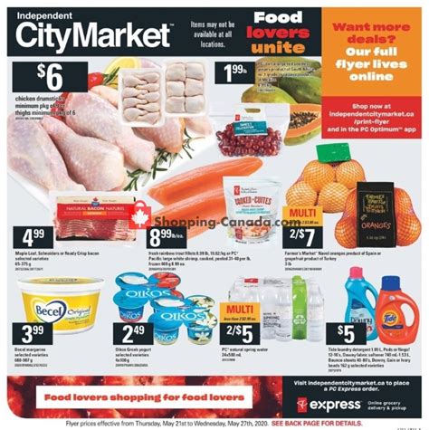 Independent City Market Canada, flyer - (Food Lovers Unit): May 21 ...