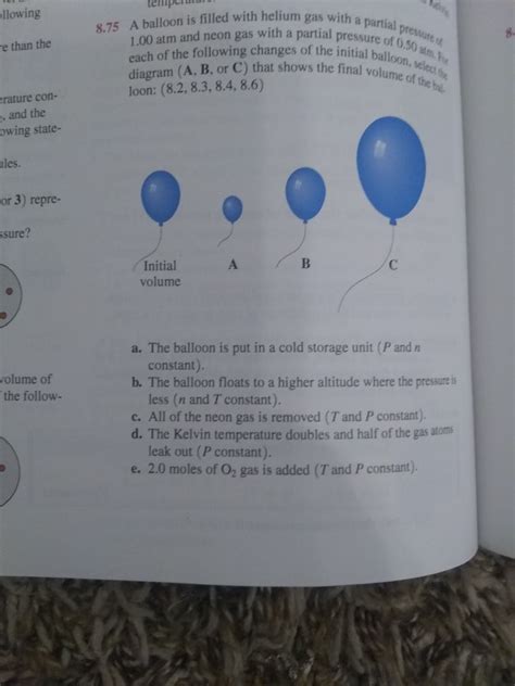 Solved Teiperatu A Balloon Is Filled With Helium Gas With A Chegg