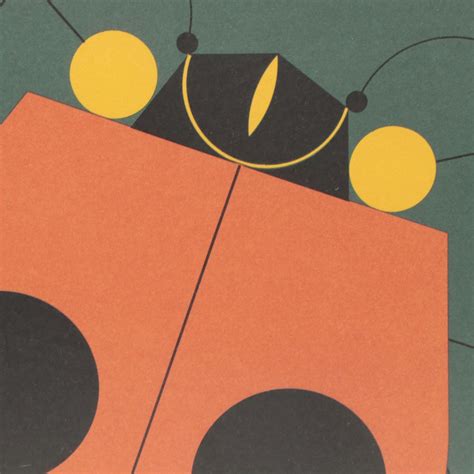 Charley Harper Lithograph Ladybug Ebth