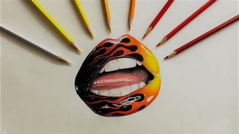 Drawing Realistic Flame Lips Youtube