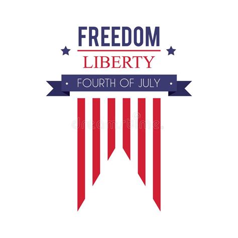 Fourth Of July Banner Vector Illustration Decorative Design Stock
