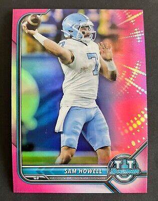 Sam Howell 2022 Bowman University 1ST BOWMAN CHROME PINK REFRACTOR