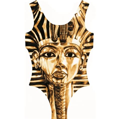 Printed Gold Egyptian Pharaoh Image Bikini Womens Sexy Swimwear Sexy Bikinis Sets Bathing Suit