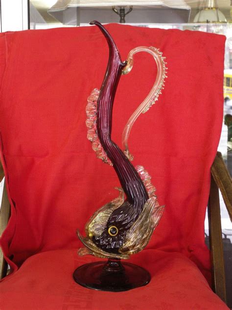 Dolphin Vase Gold Flecks Antique Glass Glass Collection