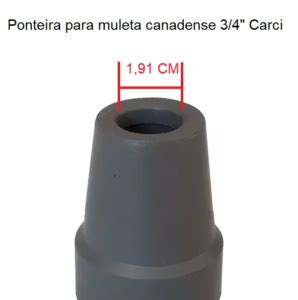 Ponteira De Borracha Para Muleta Canadense Cor Cinza Carci