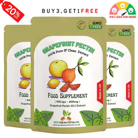 Grapefruit Pectin Fibre 4000mg Capsules Reducing Constipation Andless