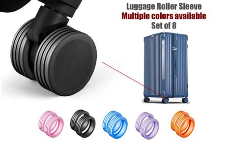 Linpr 8pcs Suitcase Wheel Covers Noise Reducing Silicone Luggage Wheel Cover