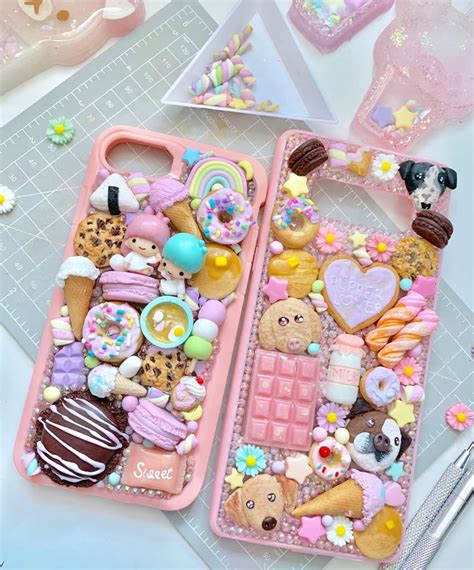 Some Kawaii Handcrafted Phone Cases And Clay Charms Ive Been Working