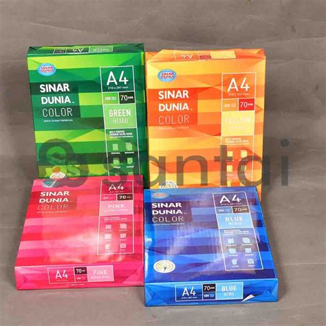 Jual Kertas Hvs Warna A4 70g Sinar Dunia Di Lapak Santai Stationery