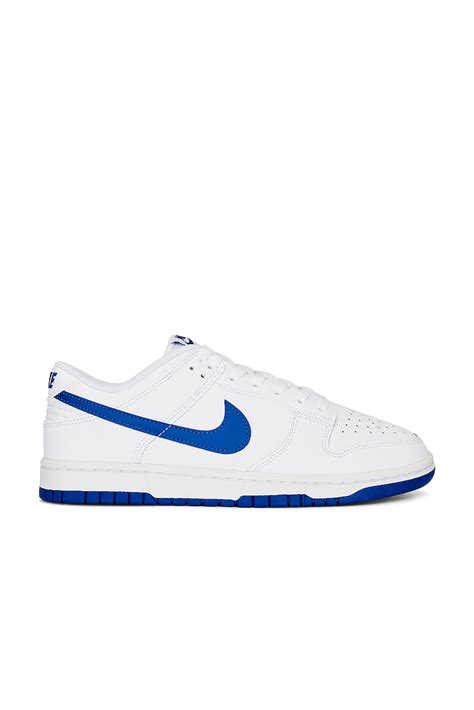 Nike Dunk Low Retro Sneaker In White And Hyper Royal Revolve