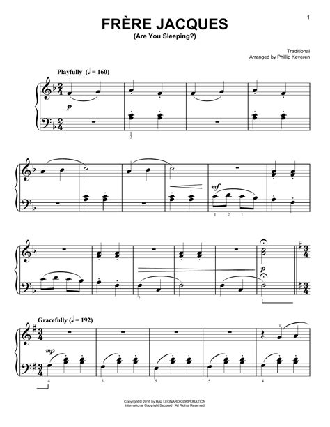 Frere Jacques | Sheet Music Direct