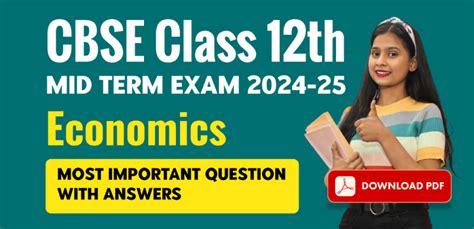 Cbse Class Th Mid Term Exam Economics Most Important