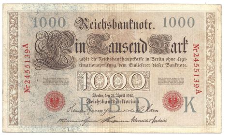 Reichsbanknote Mark Ro D Banknoten Und Geldscheine