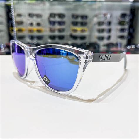 Oakley Frogskins Mix Polished Clear / Prizm Sapphire Iridium Polarized ...