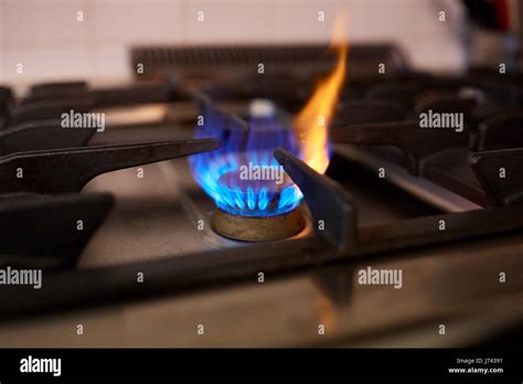 Burning Gas Stove Flame Stock Photo Alamy