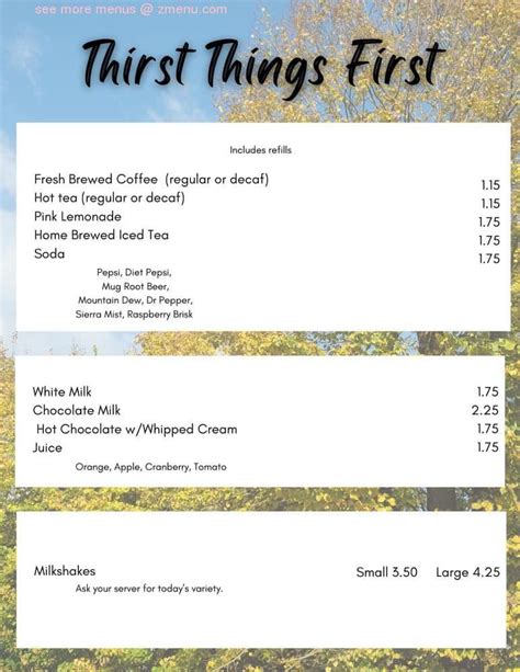 Menu At Buttonwood Motel And Restaurant Emporium