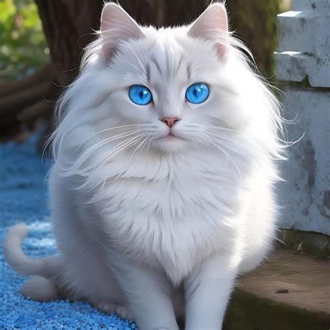 El Gato M S Bello Del Mundo Ojos Celestes Pelo Largo En La Naturaleza