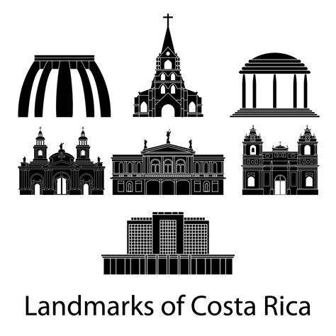 set of Panama famous landmarks by silhouette style 41300795 Vector Art