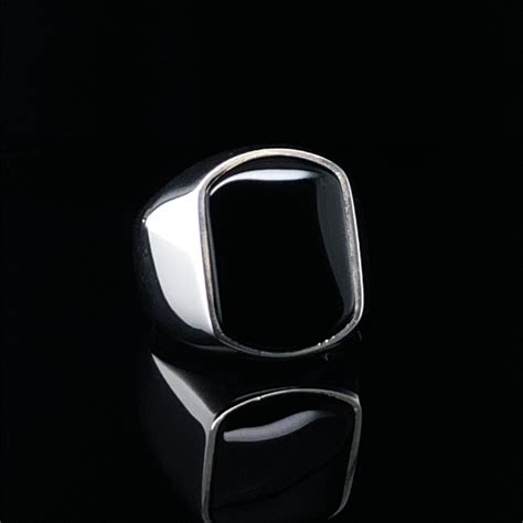 Black Sterling Silver Onyx Mens Ring Unique Rings For Etsy