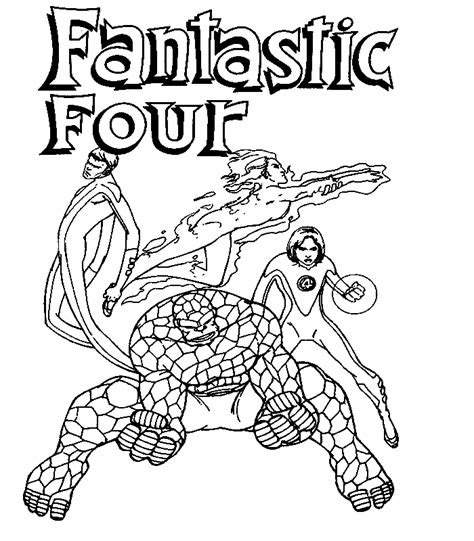 Fantastic Four Superheroes Free Printable Coloring Pages