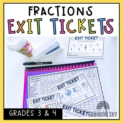 Fractions Exit Tickets Math Exit Slips Fractions Test Prep