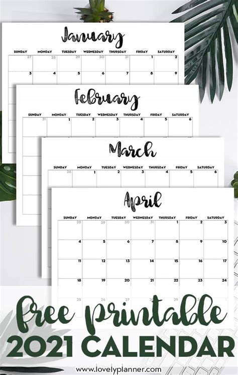 2021 Calendar Planner Printable