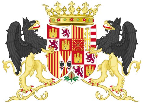 Coat Of Arms Of Ferdinand Ii Of Aragon With Supporters