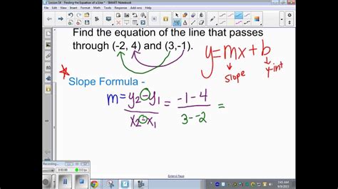 Lesson 14 Finding The Equation Of The Line Youtube