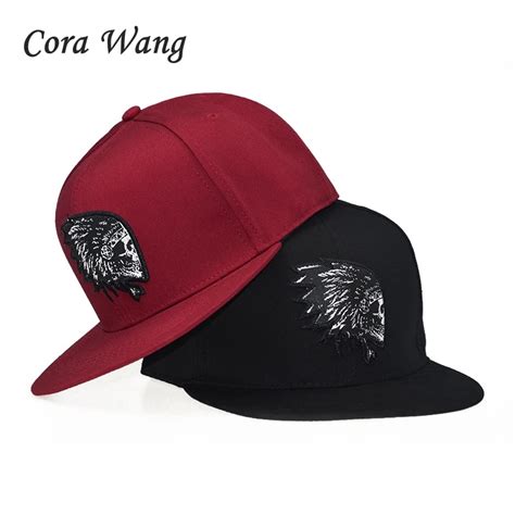 Embroidery Skull Baseball Caps Hats Hip Hop Snapbacks Flat Brim Bones