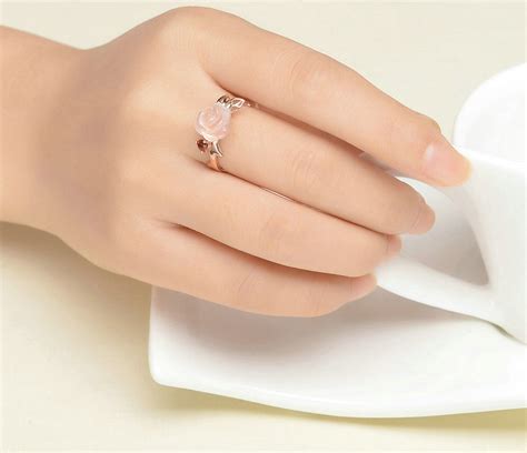 Bague Femme Argent Pierre Pr Cieuse Quartz Rose Plaqu Or