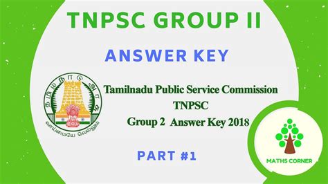 Tnpsc Group Ii Answer Key Maths Corner Youtube