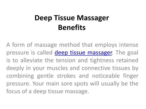 Ppt Deep Tissue Massager Benefits Powerpoint Presentation Free