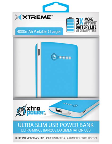 Xtreme Xtra Power 4000mah Ultra Slim Usb Power Bank Hero Outdoors