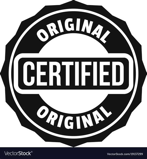 Certified Logo Simple Style Royalty Free Vector Image