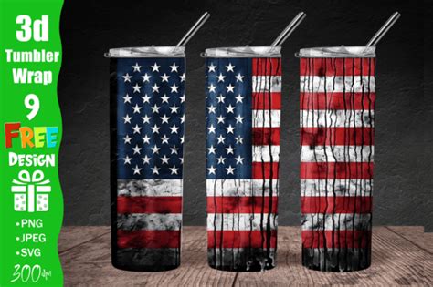 Th July D Tumbler Wrap Usa Flag Wrap Graphic By Qasimgraphic