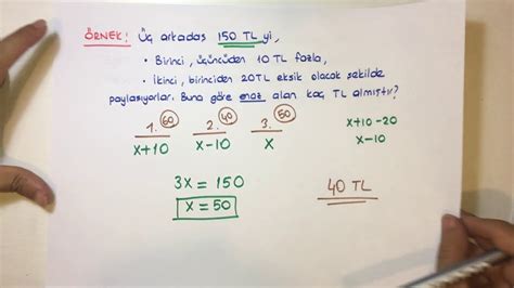 Denklem Kurma Problemleri I Video Anlatım Matematik Ders Videoları