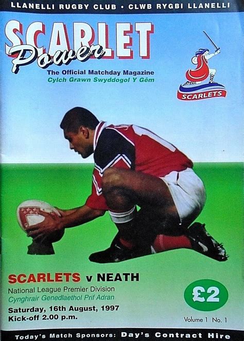 Scarlets Llanelli Vs Neath August 16th 1997 RUGBY PROGRAMME EBay