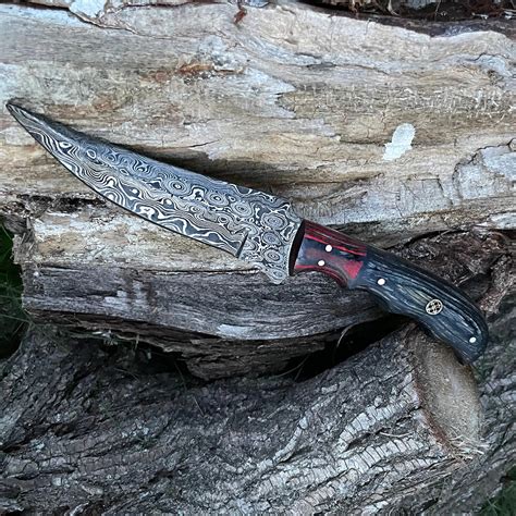 Custom Handmade Forged Damascus Steel Hunting Knife Blade With Diamond