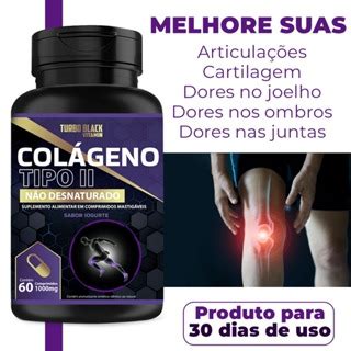 Colágeno Tipo 2 Turbo Black Iogurte Não Desnaturado 60 comprimidos