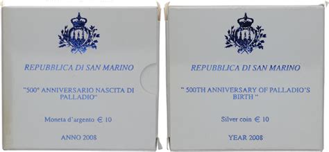 San Marino Euro Andrea Palladio Anniversario Nascjta Di