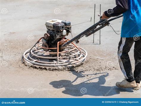 Power Trowel For Finishing Surface Concrete Leveling Stock Image