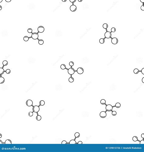 Chemistry Molecule Pattern Seamless Vector Stock Vector Illustration