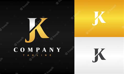 Logotipo De La Letra Jk Del Monograma De Lujo Vector Premium