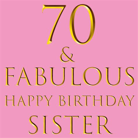 Sister 70th Birthday Card 70 And Fabulous Etsy