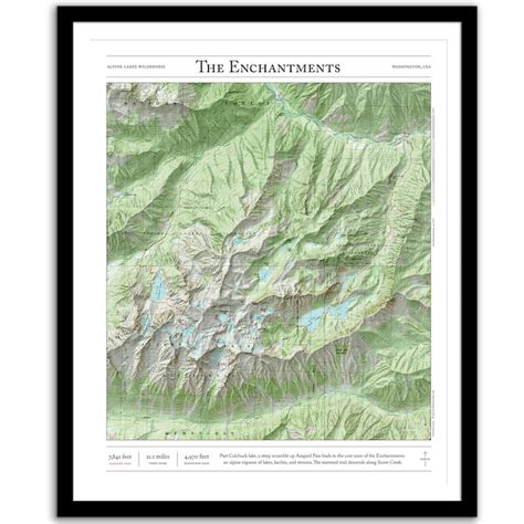 The Enchantments Trail Map Prints Paper Cairns