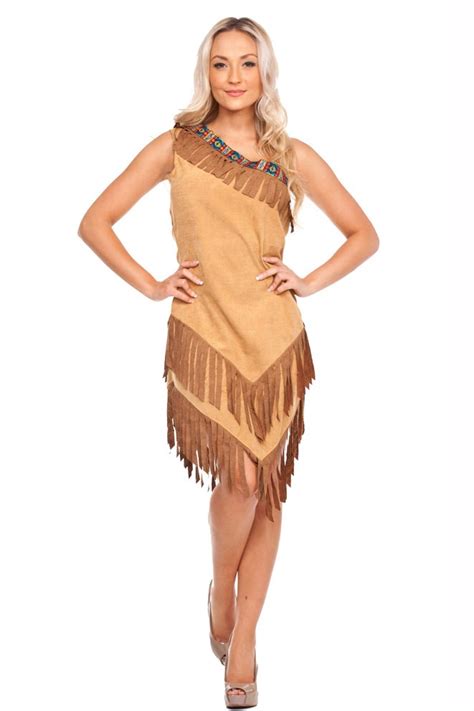 Ladies Indian Maiden Pocahontas Party Dress Costume